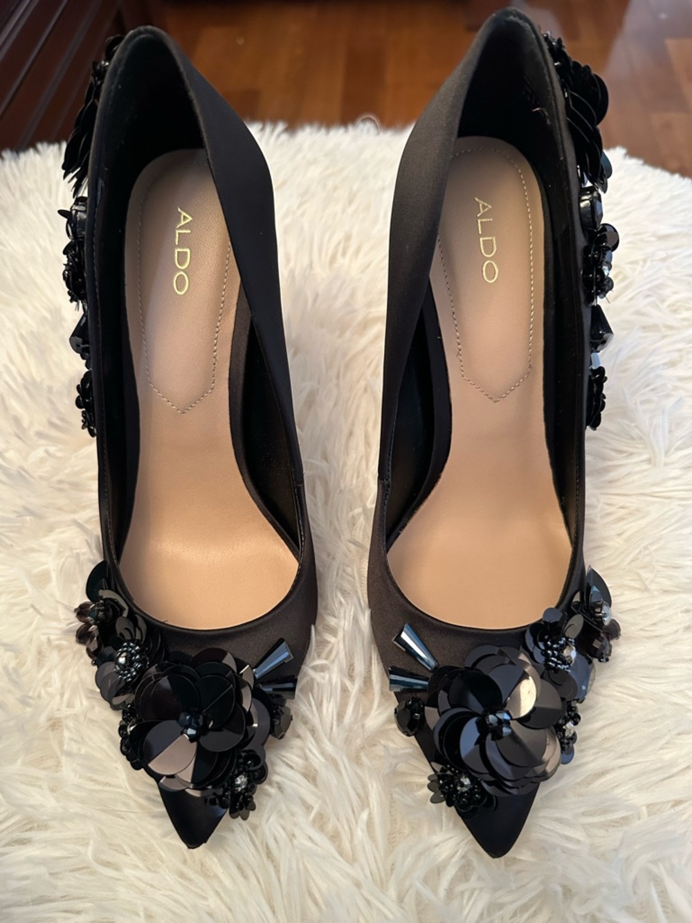 Floral beaded heels
